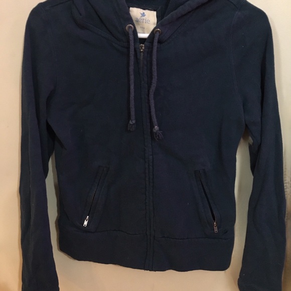 Women's Navy Blue Hoodie Jacket - Picture 2 of 4
